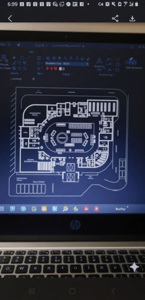 the laptop has a drawing on the screen