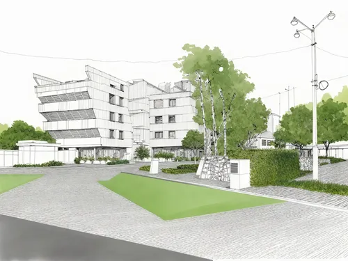 a sketch of a building that is sitting behind a fence,sun salutation,yoga day,yogic,yoga mat,yoga mats,half lotus tree pose