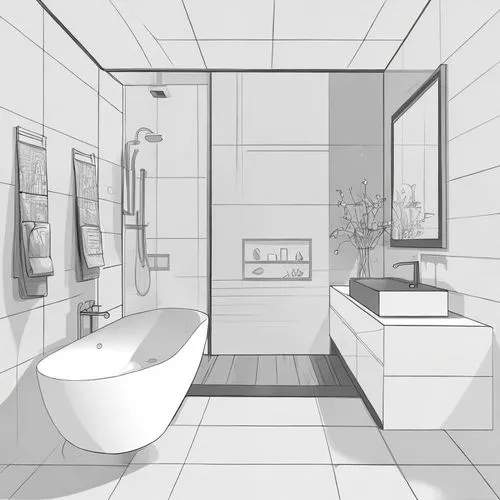 simple clean lines,modern minimalist bathroom,bathroom,luxury bathroom,washroom,shower base,laundry room,shower panel,tiling,bathtub,the tile plug-in,bath white,bathroom cabinet,beauty room,bathtub ac