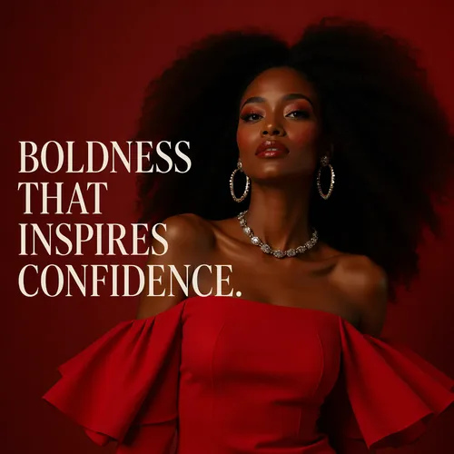 .Ousadia que inspira confiança.
Boldness that inspires confidence.
,a woman with afro hairs and an inscription, boldness that inspires confidence,boldness,confidence,fearlessness,boldly,relentlessness