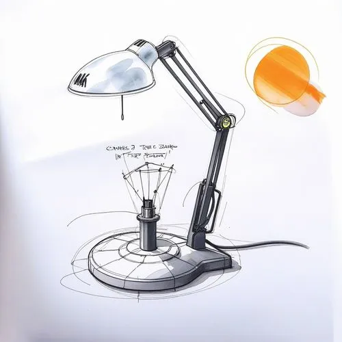 a drawing of an illuminated table lamp,desk lamp,energy-saving lamp,master lamp,led lamp,light stand,lightscribe,miracle lamp,halogen bulb,searchlamp,portable light,writing or drawing device,livescrib