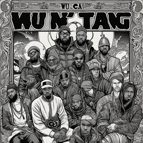 Create a mystical and captivating Wu-Tang Clan logo for a fantasy novel cover.,wu,cover,turtle ship,magazine cover,wing chun,cd cover,yuan,zui quan,xing yi quan,utonagan,album cover,orientalism,wartim