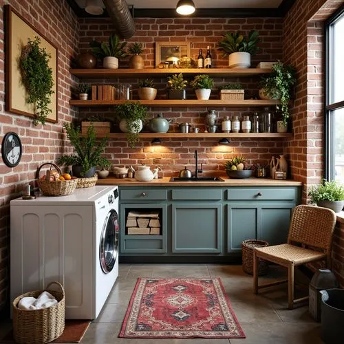 Eclectic Style Laundry Interior Design Ideas