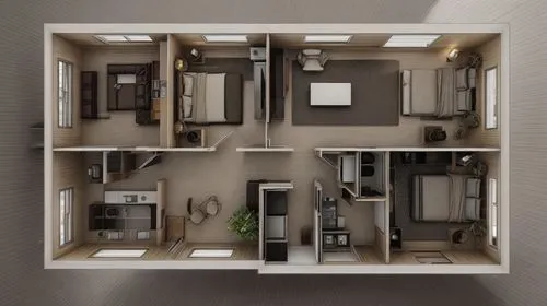an apartment,apartment,shared apartment,apartments,walk-in closet,apartment house,hallway space,floorplan home,room divider,one-room,cubic house,sky apartment,3d rendering,miniature house,penthouse ap