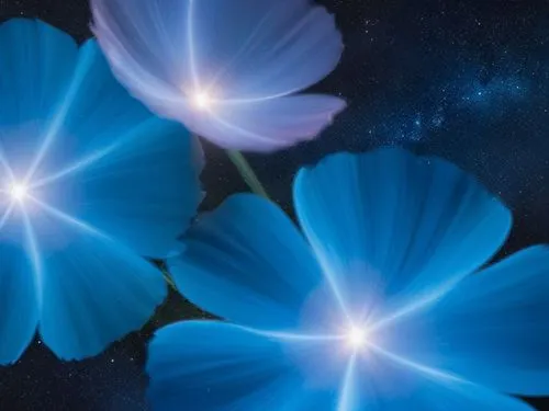 cosmos,three flowers in blue that are glowing bright,blue petals,blue butterfly background,blue flowers,blu flower,blue flower,blue daisies