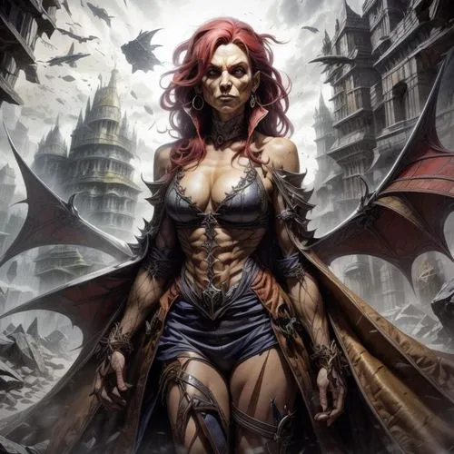 demona,darksiders,ravenloft,abaddon,paizo,vampire woman,bloodrayne,melisandre,demoness,dark elf,vampire lady,yavana,helsing,planescape,demelza,heroic fantasy,krietor,evil woman,lilith,arianrhod
