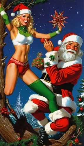 christmas pin up girl,christmas woman,x-mas,santa and girl,x mas,santa claus,santa,pin up christmas girl,santa claus at beach,ho ho ho,santarun,blonde girl with christmas gift,merry xmas,christmas san
