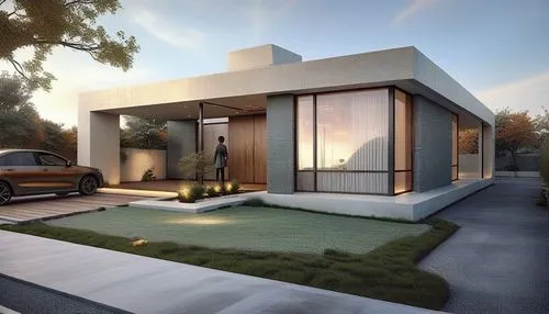 the house is near some green grass and trees,3d rendering,modern house,render,Casa moderna ,Proyecto casa 