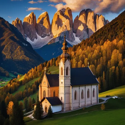The Odle mountain peaks and the church of Santa Maddalena ~ Trentino Alto Adige in northern Italy. #BeautifulPictur…,dolomites,south tyrol,dolomiti,east tyrol,südtirol,val gardena,south-tirol,tyrol,th