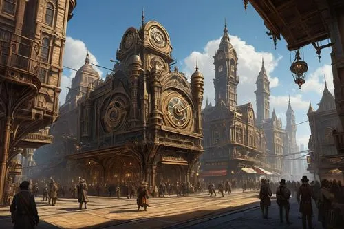  Game Scene, Wild angle view,theed,dishonored,varsavsky,imperialis,cryengine,bazars,midan,saint mark,clocktower,bioshock,concept art,jablonsky,argenta,steampunk,eidos,sansar,medina,beautiful buildings