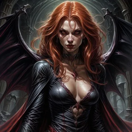 Jeff Easley style vampire lady  , medium shot very detailed,  ,abaddon,bloodrayne,demona,ravenloft,batwoman,dark angel,demoness,madelyne,vampire woman,lilith,satana,melisandre,helsing,witchblade,black