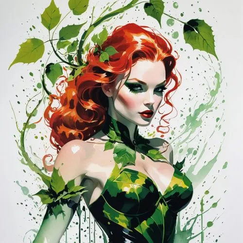 "Witness the ultimate of The Poison Ivy, DnD, with intricate details on its face and body. The battle cry echoes through the stormy night, with thunder and rain adding to the intensity of this 4k reso