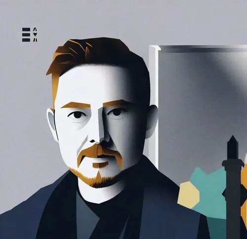 an image of a man standing in front of an open door,vector art,vector graphic,vector image,vector illustration,interrogation mark,pop art background,dybbuk,experimenter,ghost background,spacey,vector,