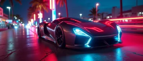 miami beach,cyberpunk car,girls on bikes,the car is very sleek and modern, and ready to race,neon arrows,tron,futuristic car,electric,outrun,futuristic,car wallpapers,electric sports car,neon,volt,lig