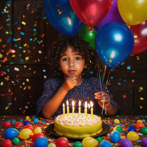 Create a festive birthday image with balloons and confetti,little girl with balloons,birthday template,happy birthday balloons,birthday banner background,second birthday,first birthday,children's birt