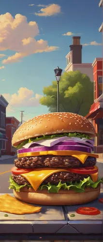 Craft a heartwarming poem that takes inspiration from the mouthwatering scent of sizzling burgers wafting through a small-town street.,big hamburger,burger,burgers,classic burger,hamburger,hamburgers,
