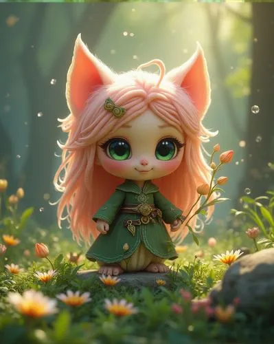 A little cute character in fantasy world with Azalea Flower features. It looks like it's from the movie The Lord of the Rings. I can't believe how beautiful it looks. It looks like it's about to start