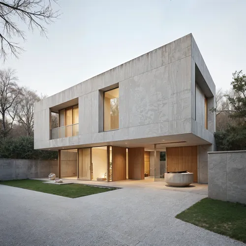 Modern Villa, Modern, Organic textures, Brushed plaster,concrete house is lit up with low light on,siza,exposed concrete,chipperfield,cantilevers,modern house,dinesen,vivienda,associati,architectes,co