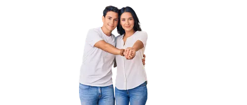 Couple, holding hands, romantic, sweet, gentle grasp, soft skin, tender fingers, entwined arms, casual wear, jeans, white shirt, comfortable atmosphere, warm lighting, shallow depth of field, 3/4 comp