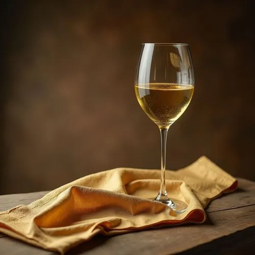 gold napkin in an elegant empty wine glass,there is a glass of wine on the table,white wine,sauternes,a glass of wine,chardonnay,wineglass,wineglasses,wine glass,chardonnays,a glass of,glass of wine,w