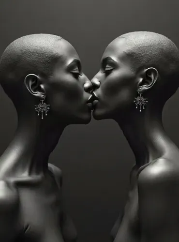 Two girlfriends who have to lick and suck and kiss each other.,black couple,complexions,black models,beautiful african american women,nubians,vinoodh,rankin,bacio,afrocentrism,man and woman,colorism,k
