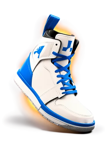 Jordan shoes, white and blue colorway, laces tied, intricate design details, shiny leather material, prominent Jumpman logo, sporty vibe, 3/4 composition, softbox lighting, shallow depth of field, rea