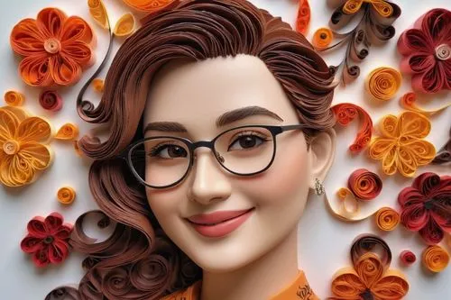 Portrait photography, selfie, solo, (20yo), beautiful detailed face, bright smile, brown hair, glasses, casual wear, plain background, studio lighting, cinematic composition, shallow depth of field, r
