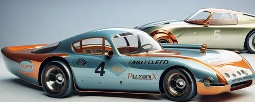 the race car in two different colors,renault alpine,herbie,renault alpine model,allard,microcars,aircooled,beetles,panoz,splitted,gullwing,porsche 356,porsche 917,cartoon car,volkswagen beetle,the bee
