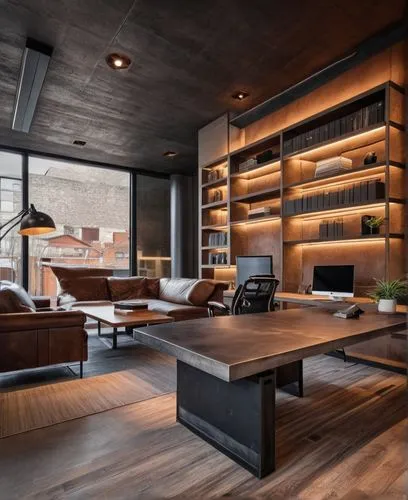loft,modern office,penthouse apartment,interior modern design,concrete ceiling,modern decor,apartment lounge,modern living room,contemporary decor,interior design,shared apartment,corten steel,creativ
