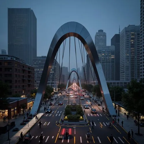Art Deco Style Pedestrian Bridge Architecture Design Ideas