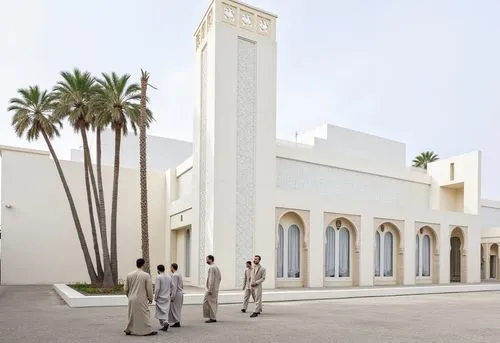 DISEÑO DE UNA MEZQUITA UBICADA EN ARGELIA, COMBINANDO ELEMENTOS DE LA ARQUITECTURA MINIMALISTA, FUSIONADOS CON LA ARQUITECTURA ISLAMICA, USO DE CELOSIAS CON DISEÑO ISLAMICO, MINARETE CON CRISTAL, PROT