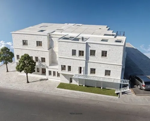 An ultra-realistic, photorealistic architectural visualization of the exact multi-story residential-commercial building shown in image_0.png. The scene is rendered in crisp, high-definition (8k resolu