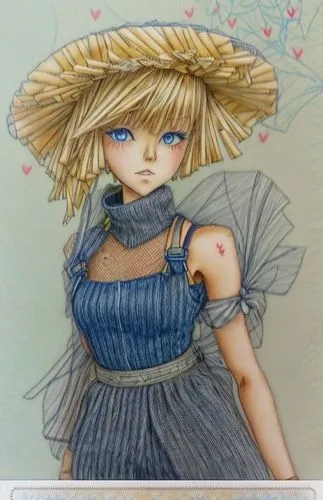 straw hat,country dress,pencil color,color pencil,straw doll,straw hats,colored pencil,color pencils,colored pencils,parasol,woman of straw,straw flower,colored pencil background,watercolor pencils,co