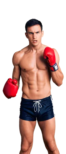 Boxing athlete, male, muscular, sweaty, intense facial expression, boxing gloves, hand wraps, athletic wear, ripped muscles, aggressive stance, punching bag, spotlight, dramatic shadows, high contrast