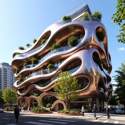 Warehouse Blobitecture Style Urban Building Architecture Design Ideas