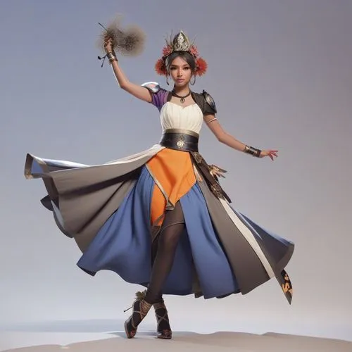 an asian woman in a costume holding a fan,chunli,lumidee,bharatnatyam,ethnic dancer,korean fan dance,bharatanatyam,pertiwi,yuna,efik,qingyi,ahsoka,xiaohui,twirl,xiaofei,asian costume,anakara,raja,odis
