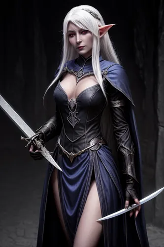 dark elf,male elf,violet head elf,sorceress,cosplay image,female warrior,swordswoman,huntress,massively multiplayer online role-playing game,fantasy woman,blue enchantress,elven,elza,elf,mara,winterbl