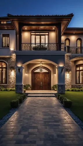 Build a old world front elevation luxury villa with dark tones concrete and exotic stone accents with 2 storey 3 car garage with grand front entrance,luxury home,luxury home interior,luxury property,l