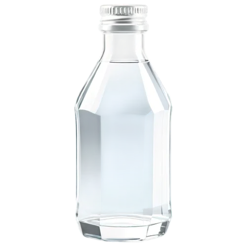 Clear water, transparent glass bottle, condensation droplets, reflective surface, still life, solo object, white background, softbox lighting, high-key tone, macro photography, detailed texture, reali