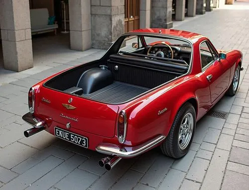 the red mustang has its back end down, on the street,mercedes 190 sl,mercedes benz 190 sl,mercedes-benz 190 sl,mercedes-benz 300 sl,karmann ghia,type mercedes n2 convertible,converium,wiesmann,nsu pri