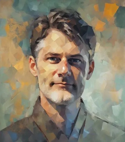 male portrait in oil paints in the style of expressionism by Amedeo Modigliani, flat with small gradients and light volume, oil, impasto painting with elements of abstraction. Stylized and simplified 