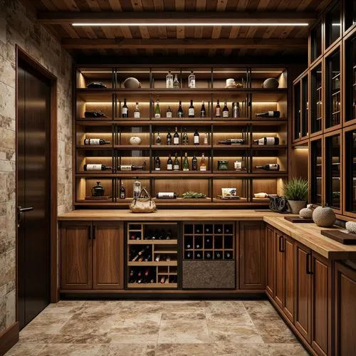 Mid-Century Modern Style Wine Cellar Design Ideas