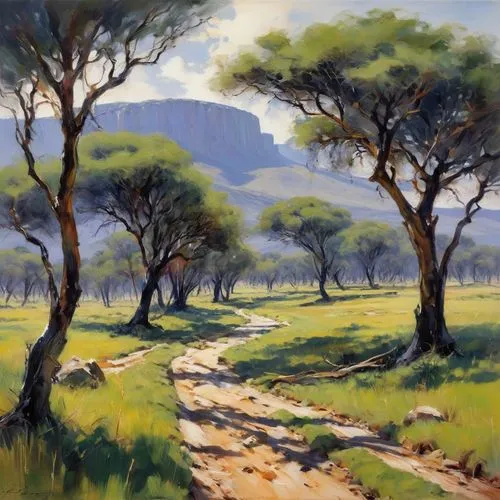 Se abrazsn
alegremente tumbados en una pradera en la orilla de un rio solitario y profundo  de sudafrica en 1931. En la orilla hay un bosque y una pradera,waterberg,langkloof,lourens,drakensberg,arend