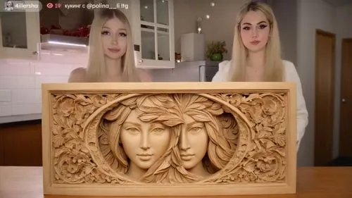
Эта девушка  резьба по дереву рельефной формы барельефы,two women are standing behind a carved statue,wood carving,woodcarving,wood art,carved wood,carved,made of wood,henna frame,wood angels,lyre bo