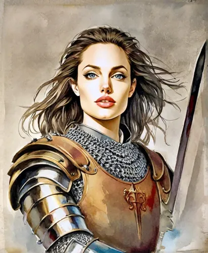 female warrior,joan of arc,warrior woman,swordswoman,fantasy portrait,heroic fantasy,breastplate,strong woman,fantasy woman,fantasy warrior,fantasy art,strong women,world digital painting,heavy armour