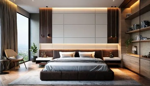 Modern bedroom interior design for Modern contemporary interior design,there is a modern style bedroom with a great view,modern room,modern decor,sleeping room,contemporary decor,headboards,bedrooms,i