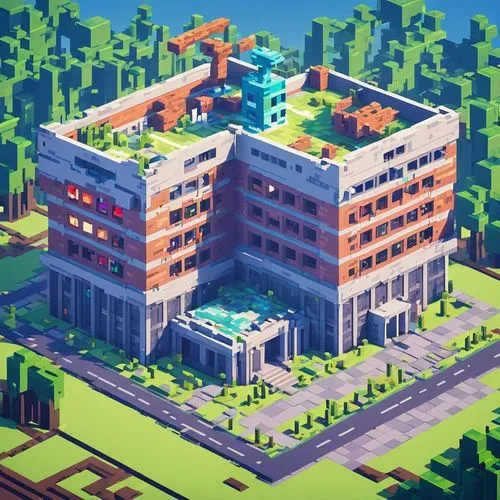 Pixel Art， game Scene,microdistrict,voxel,lowpoly,cybertown,isometric,apartment block,city blocks,apartment building,apartment complex,voxels,sanatorium,micropolis,superblocks,apartment blocks,apartme