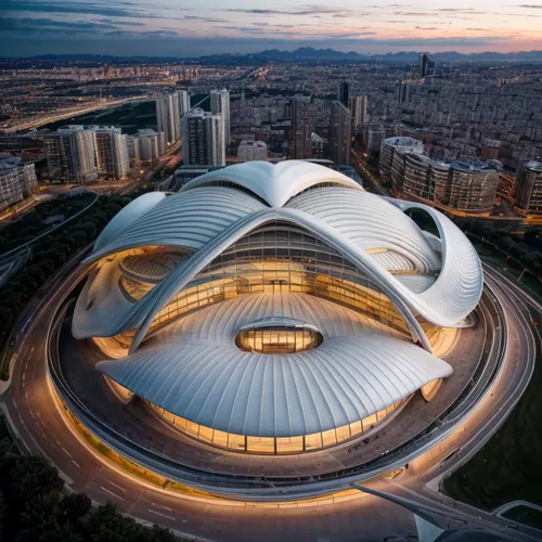 santiago calatrava,calatrava,tempodrom,futuristic architecture,futuristic art museum,opera house,musical dome,dalian,chinese architecture,concert venue,beijing,stadium falcon,south korea,beijing or be
