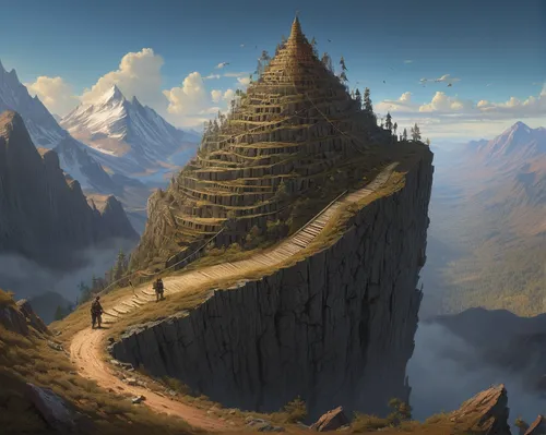Scaling new peaks of achievement,alpine crossing,mountain settlement,mountain peak,mountain slope,steep mountain pass,mountainous landscape,mountain landscape,mountain scene,mountain road,mountain pas