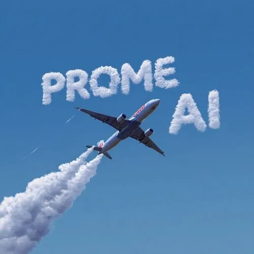 change the word "LOVE U" to the word "Prome AI",an airplane with smoke and the word prom in the sky,promised,airdromes,prompter,programmatic,prognoses,promptness,pronounced,precomputed,prompt,propound